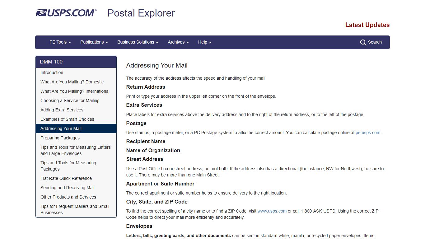 Addressing Your Mail | Postal Explorer - USPS
